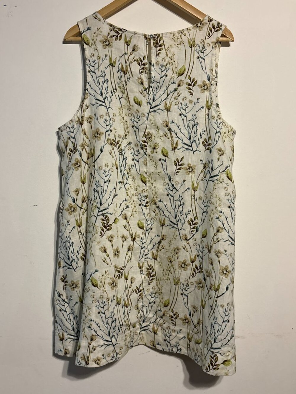 Cynthia Rowley Linen Floral Print Shift Sleeveless Dress XL cottage chic casual - Picture 2 of 7